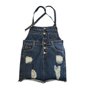 Chelsea FC Bella Distressed Denim Overall Skirt - Size L (Big Girls)  ***Item: 0